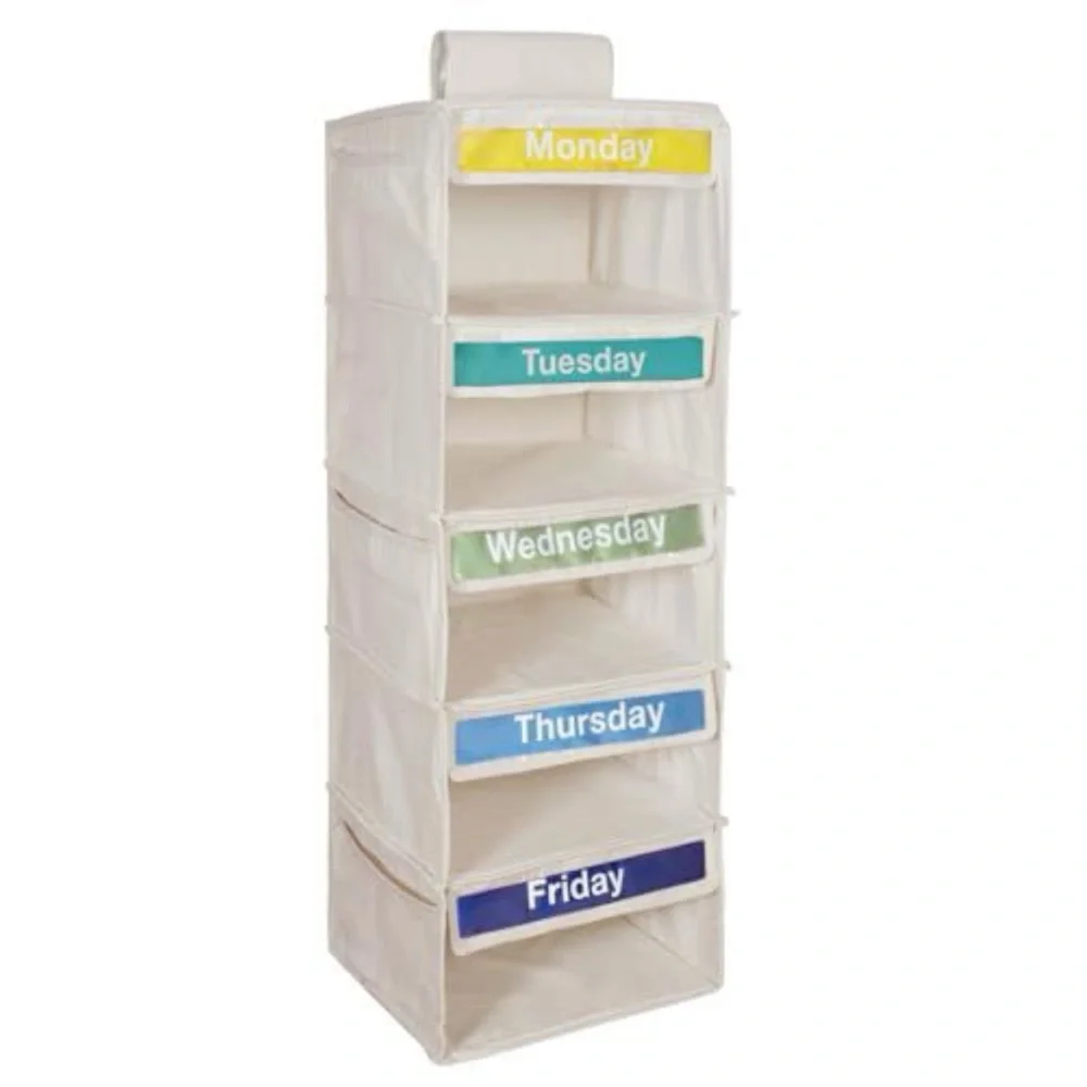 Weekly Clothes Organizer for Kids - White
